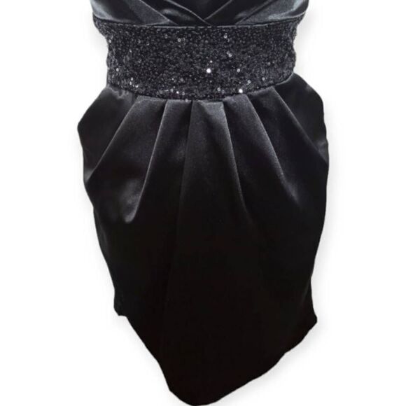 LOVE TEASE BLACK/GRAY STRAPLESS DRESS W/POCKETS SZ.11 EUC. - Picture 3 of 7
